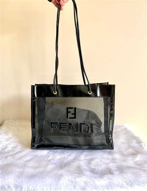 vintage fendi mesh tote